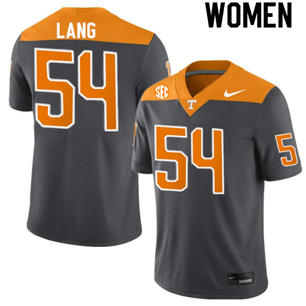 Women #54 Vysen Lang Tennessee Volunteers College Football Jerseys Stitched-Anthracite